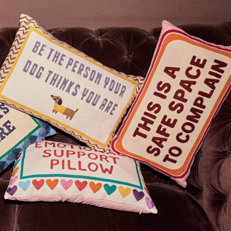 Pillow Drop 'Be The Person Your Dog Thinks You Are' Needlepoint Scatter Cushion - Image 3