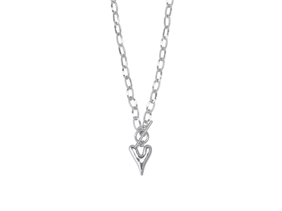Big Metal London Daria Puff Heart Chain Necklace in Silver or Gold - Image 4