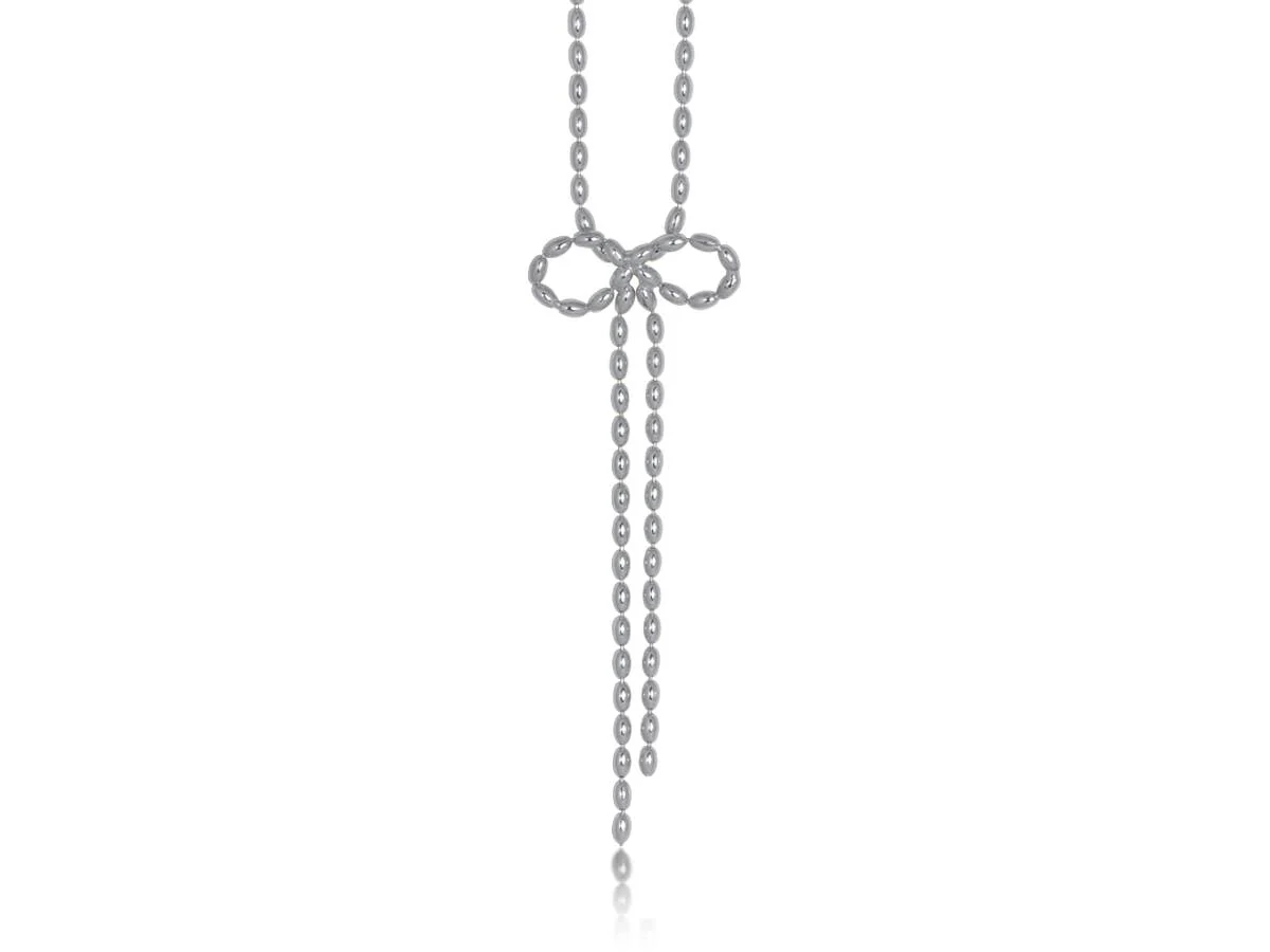 Big Metal London Marina Bow Chain Necklace in Silver or Gold - Image 4