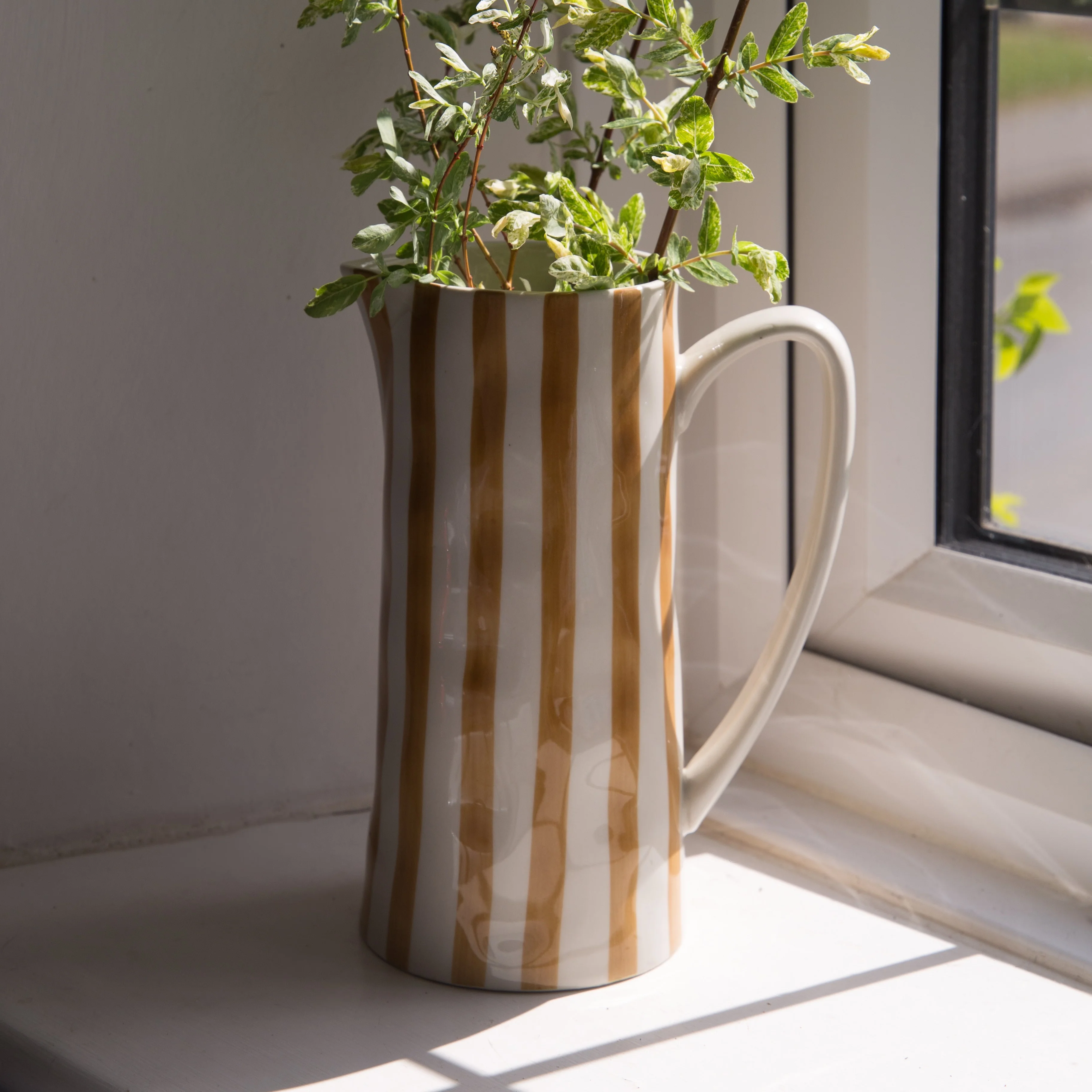 Bloomingville Begonia Striped Jug in Green Blue - Image 7