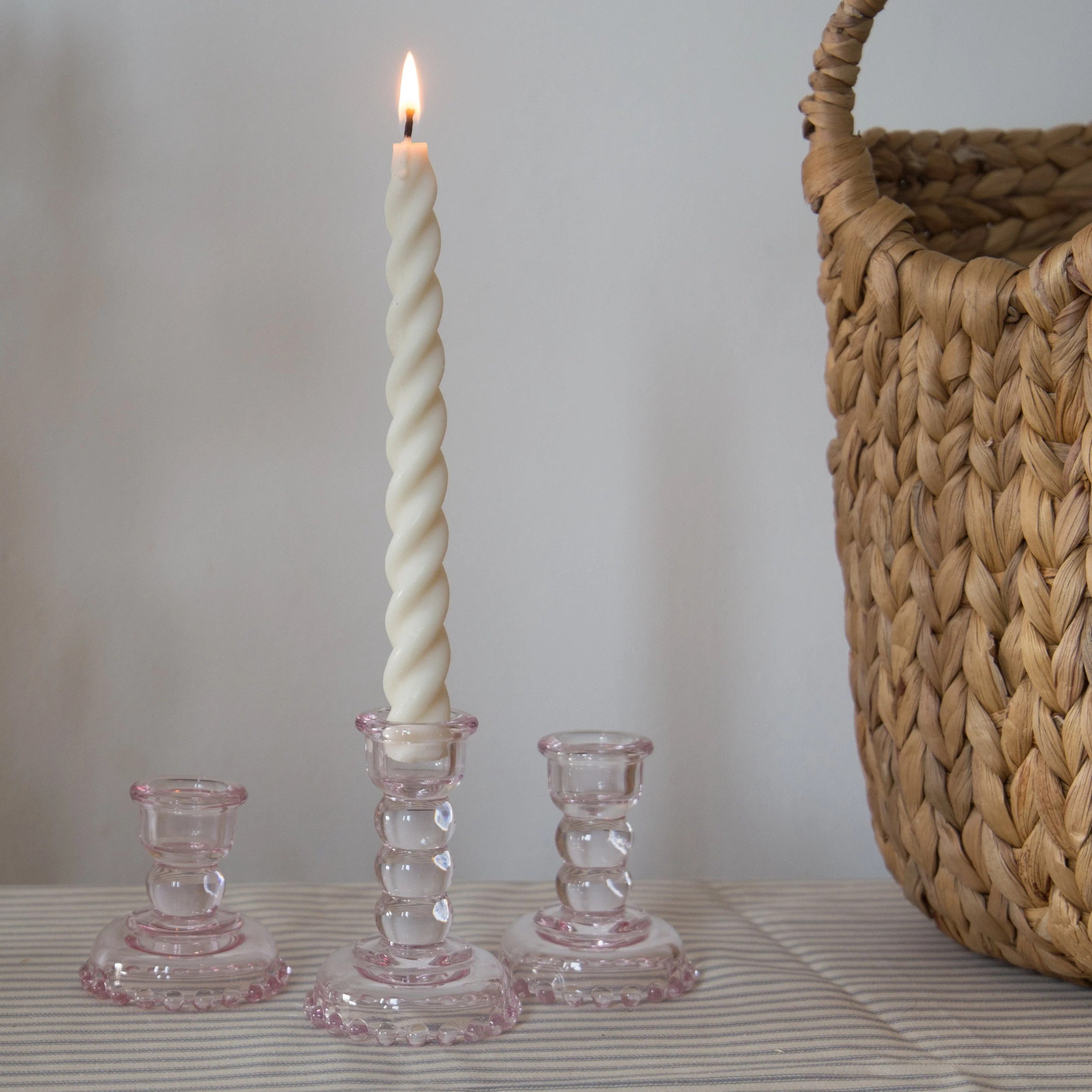 Bloomingville Dephia Pink Glass Candle Holders in Various Sizes - Image 4