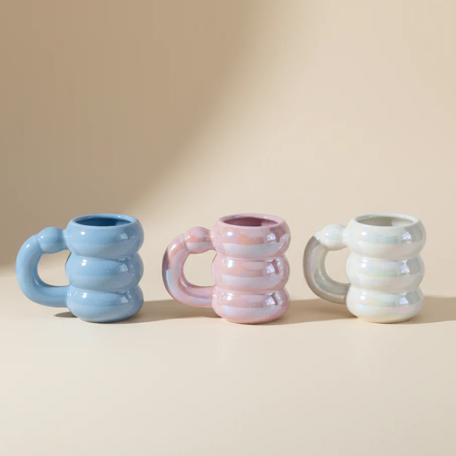 Ivore Group Ceramic Circle Bubble Mugs in Various Colours - Image 3
