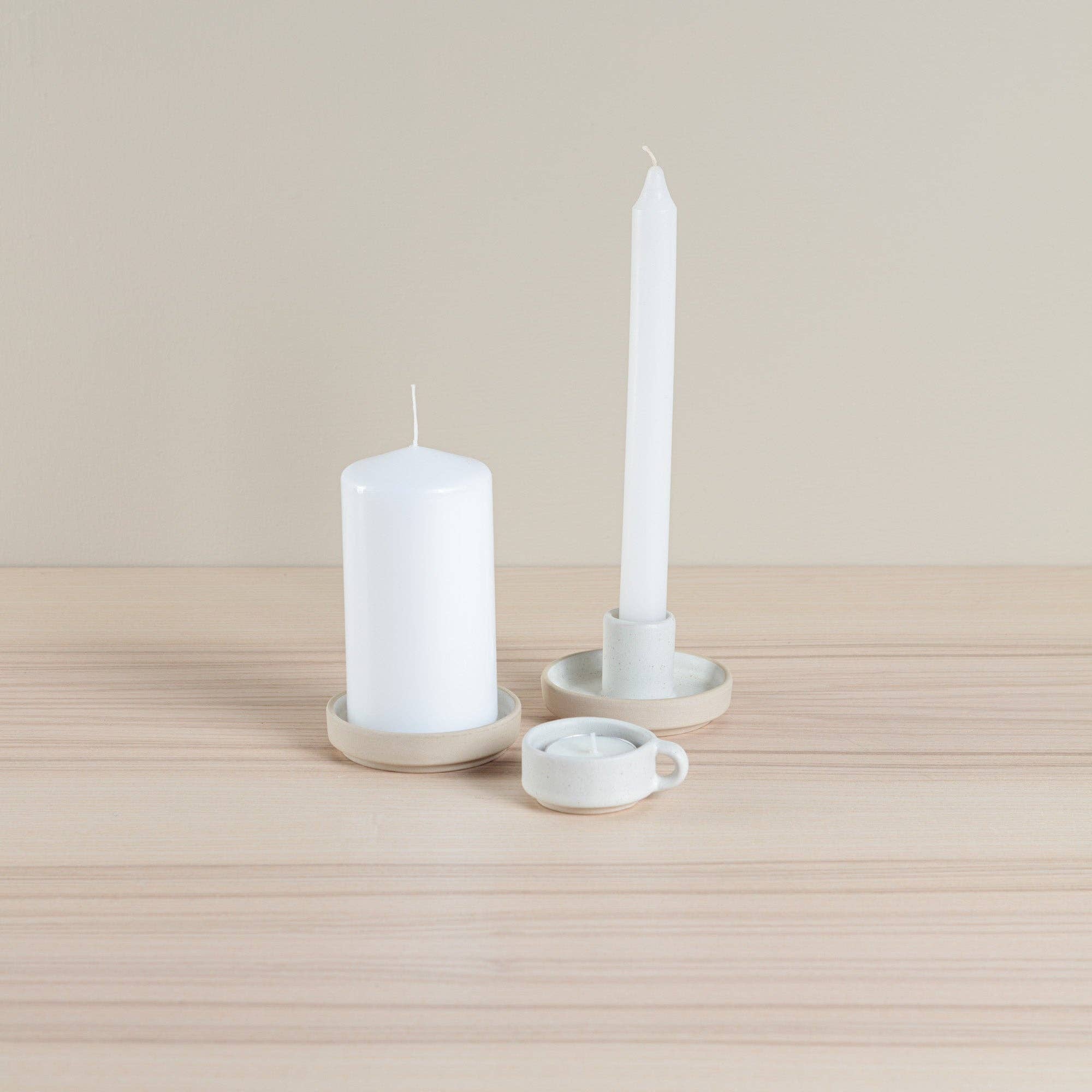 Chickidee Pillar Candle Holder in Oatmeal - Image 3