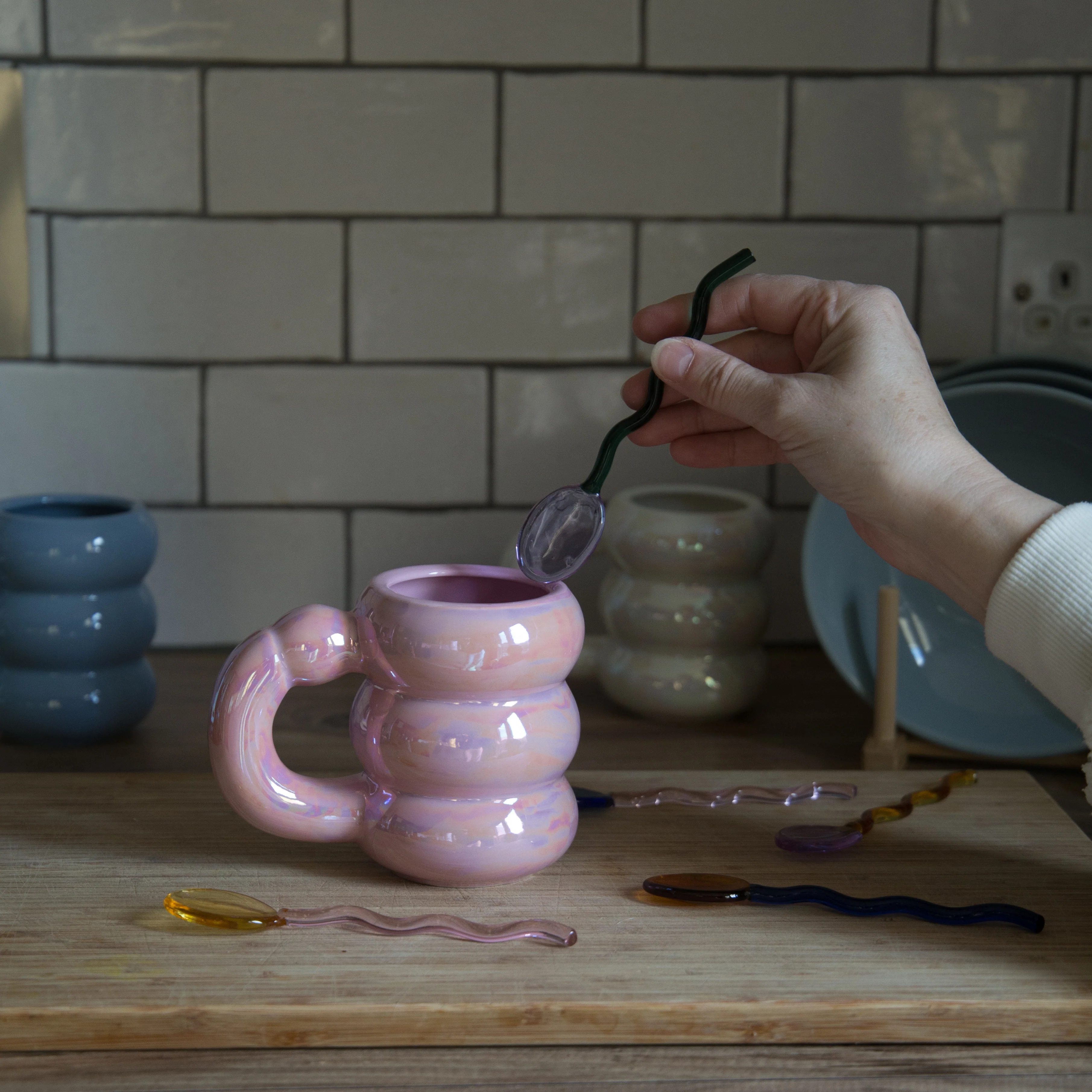 Ivore Group Coloured Glass Stirring Spoons in Various Colours - Image 5