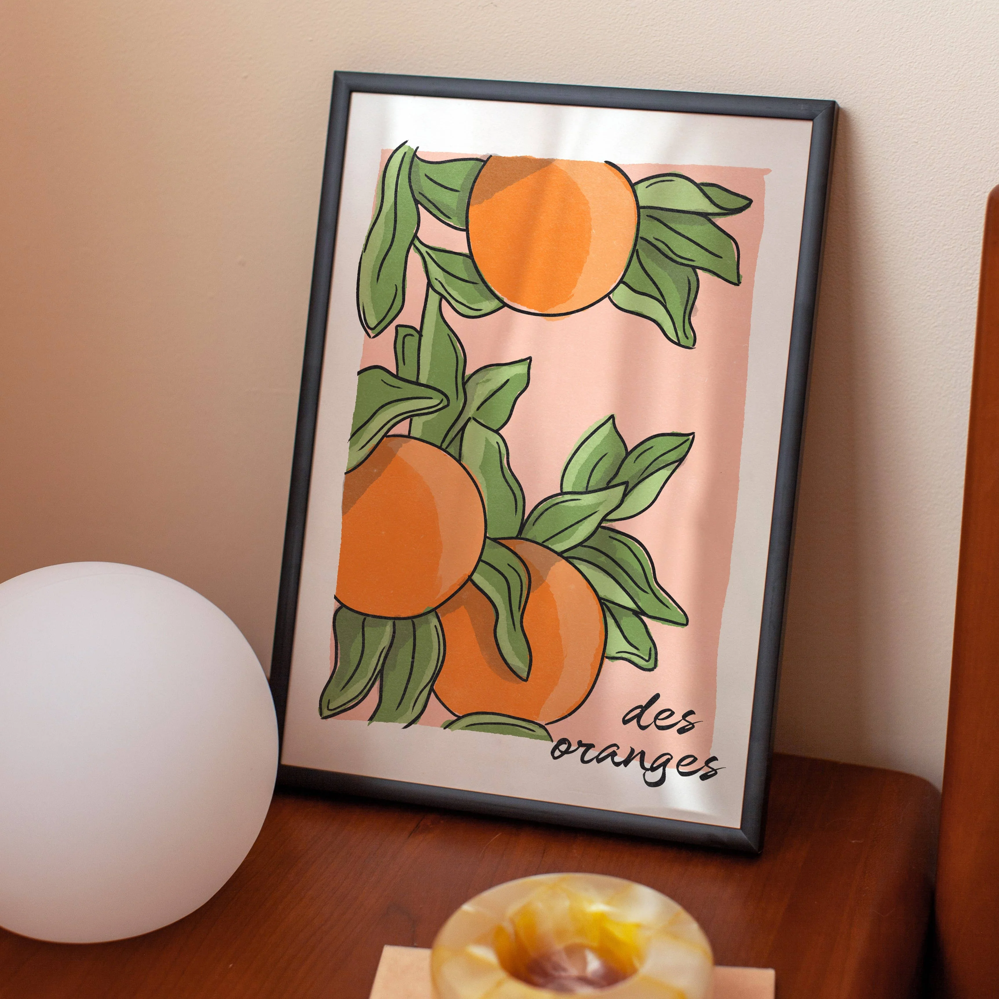Cai and Jo 'Des Oranges' Wall Art Print - Image 3
