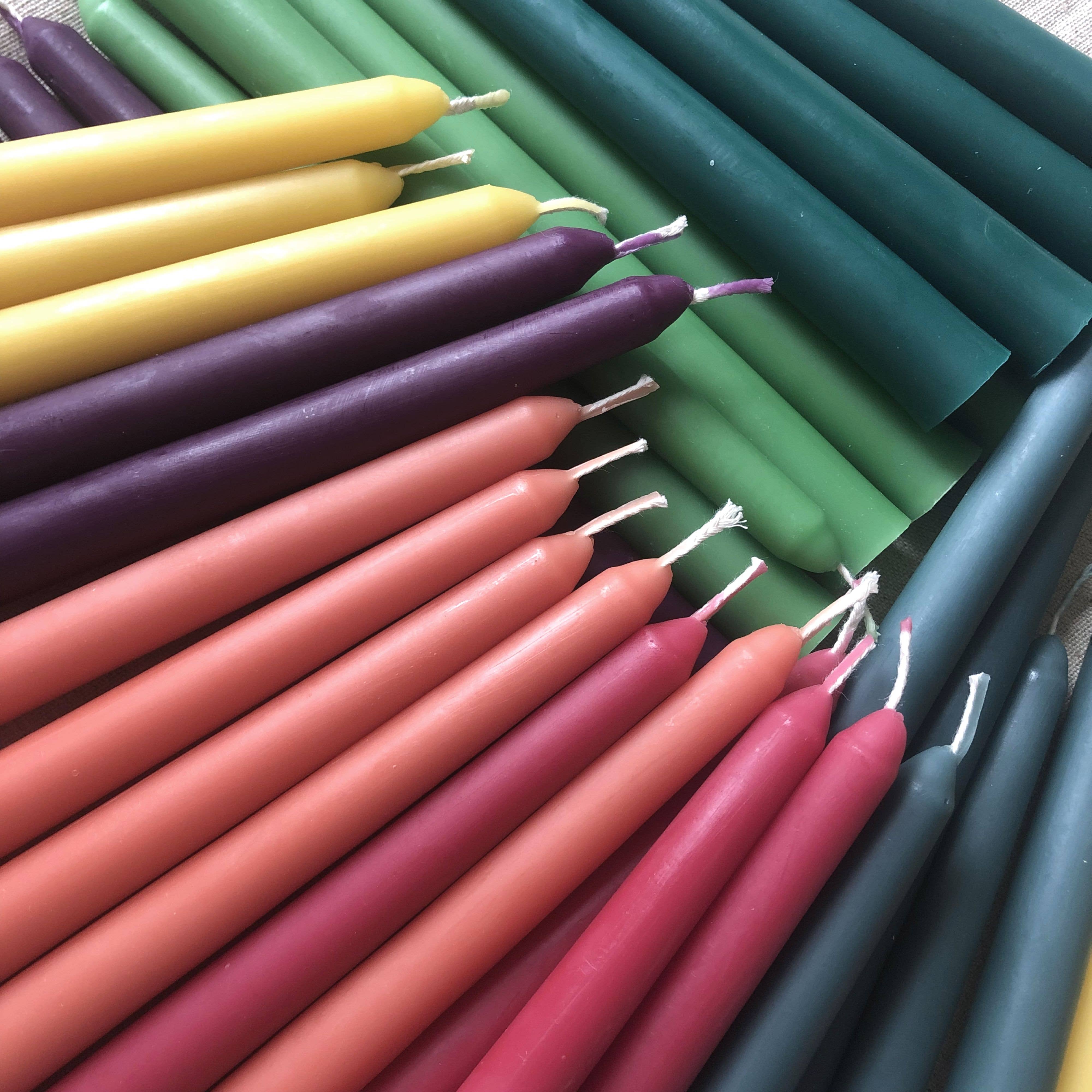 Five Bees Yard Colourful Beeswax Dinner Candles - Image 5