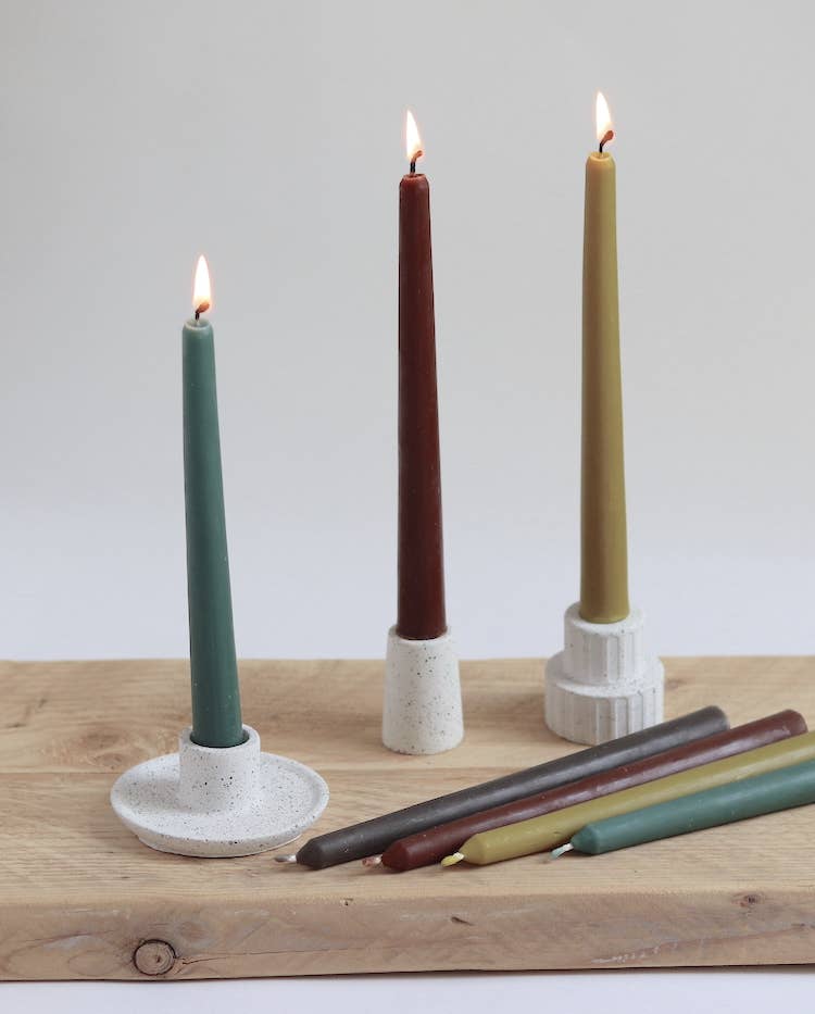 Five Bees Yard Colourful Beeswax Dinner Candles - Image 6