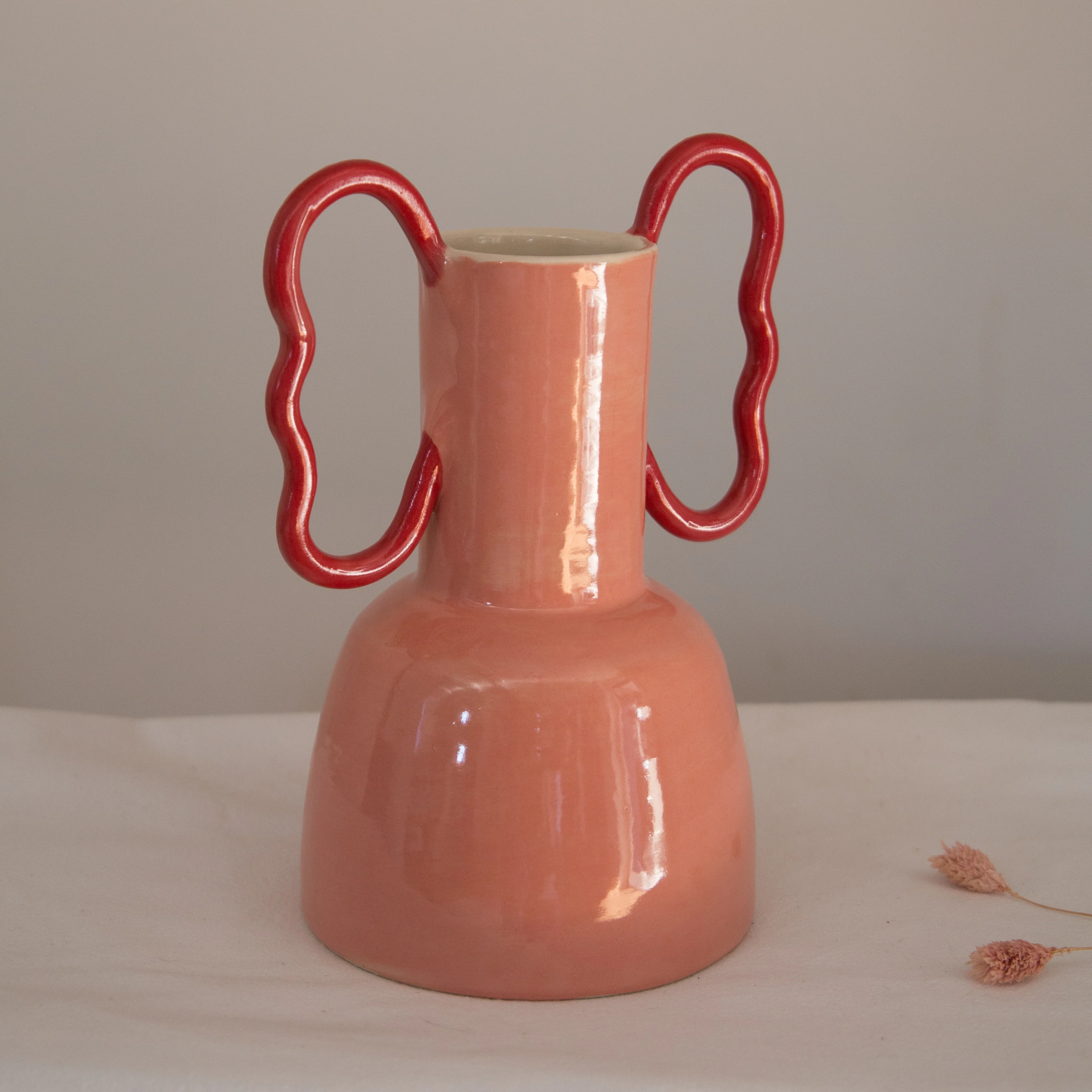 Florence MyTum Handmade Pink Ceramic Wiggle Vase - Image 5