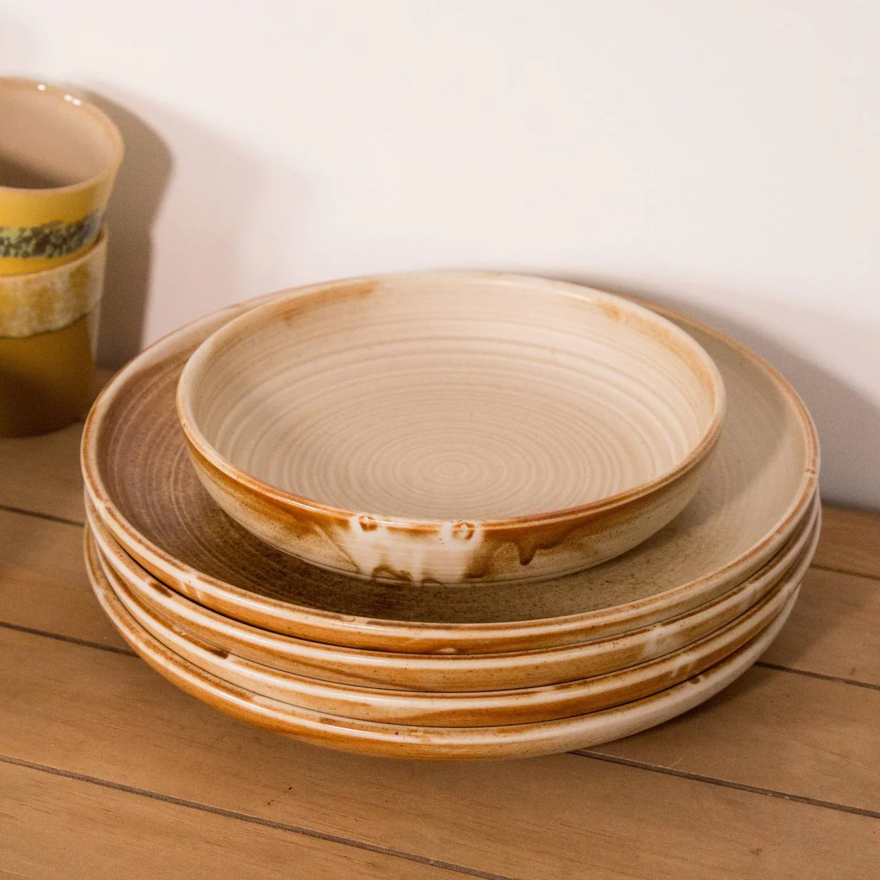 HKLIVING Chef Ceramics: Deep Plate in Cream Brown - Image 5
