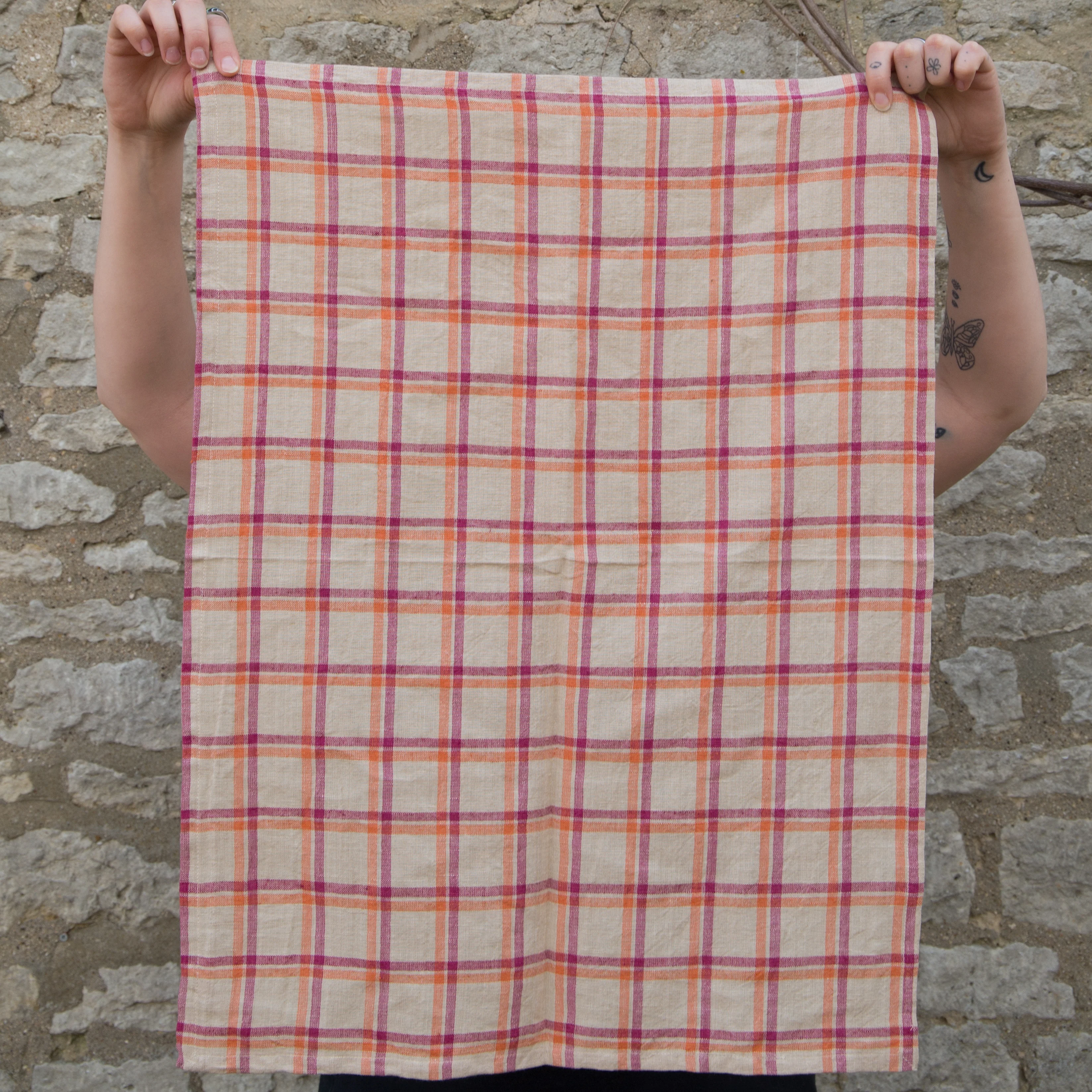 HKLIVING Vida Check Tea Towels in Various Colours - Image 6