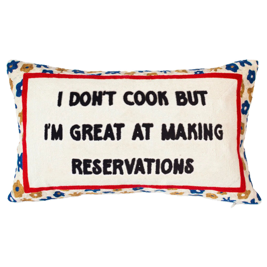 Pillow Drop 'I Don't Cook' Needlepoint Scatter Cushion - Image 3