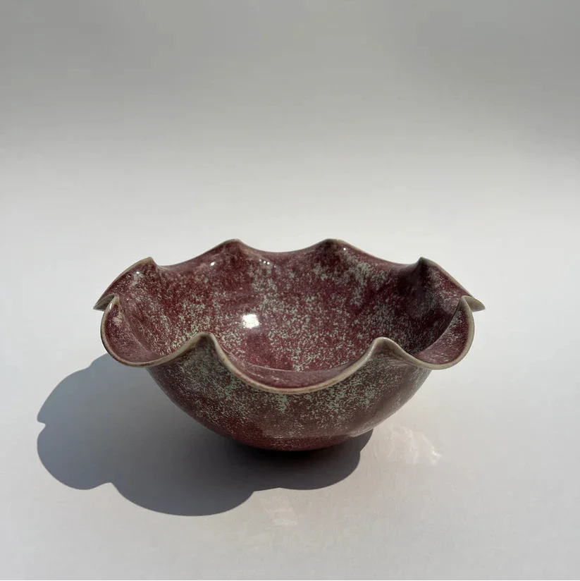 Jess Ellis Glazed Frilly Ceramic Bowl in Two Colours - Image 3