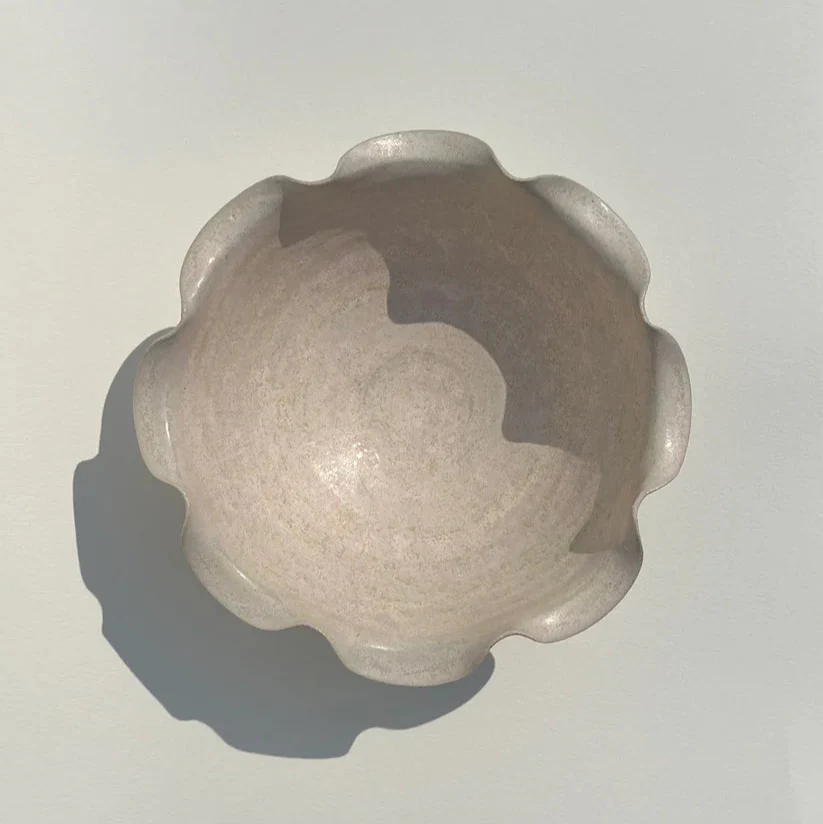 Jess Ellis Glazed Frilly Ceramic Bowl in Two Colours - Image 4