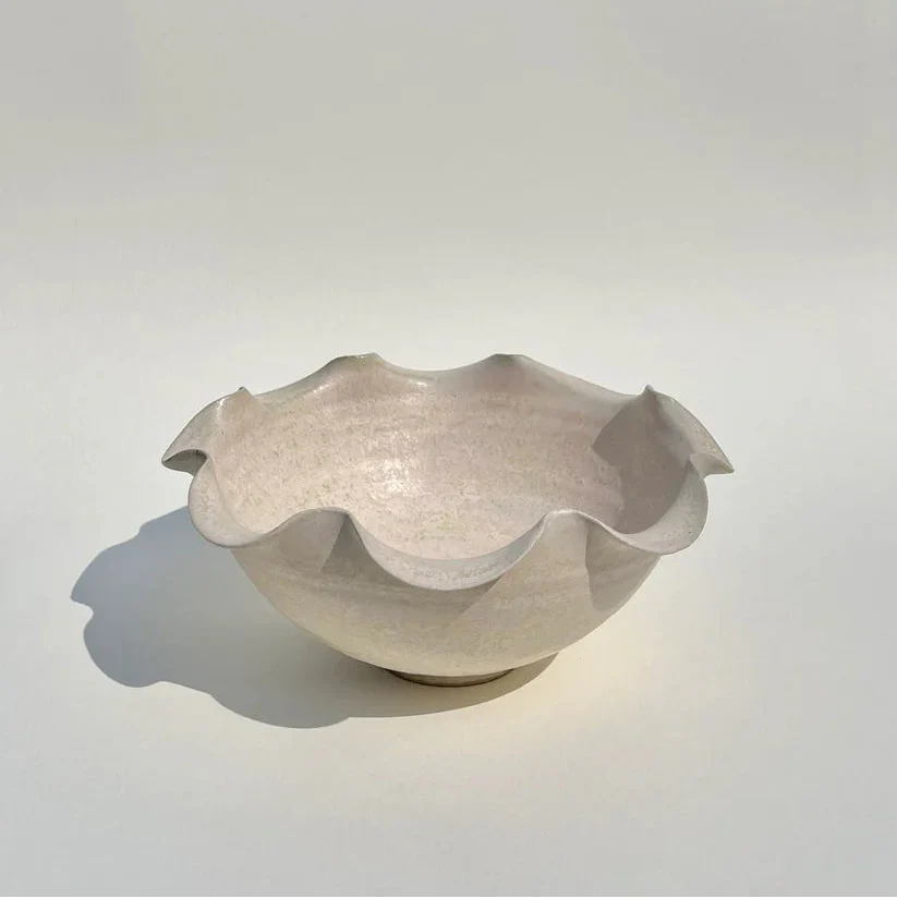Jess Ellis Glazed Frilly Ceramic Bowl in Two Colours - Image 5