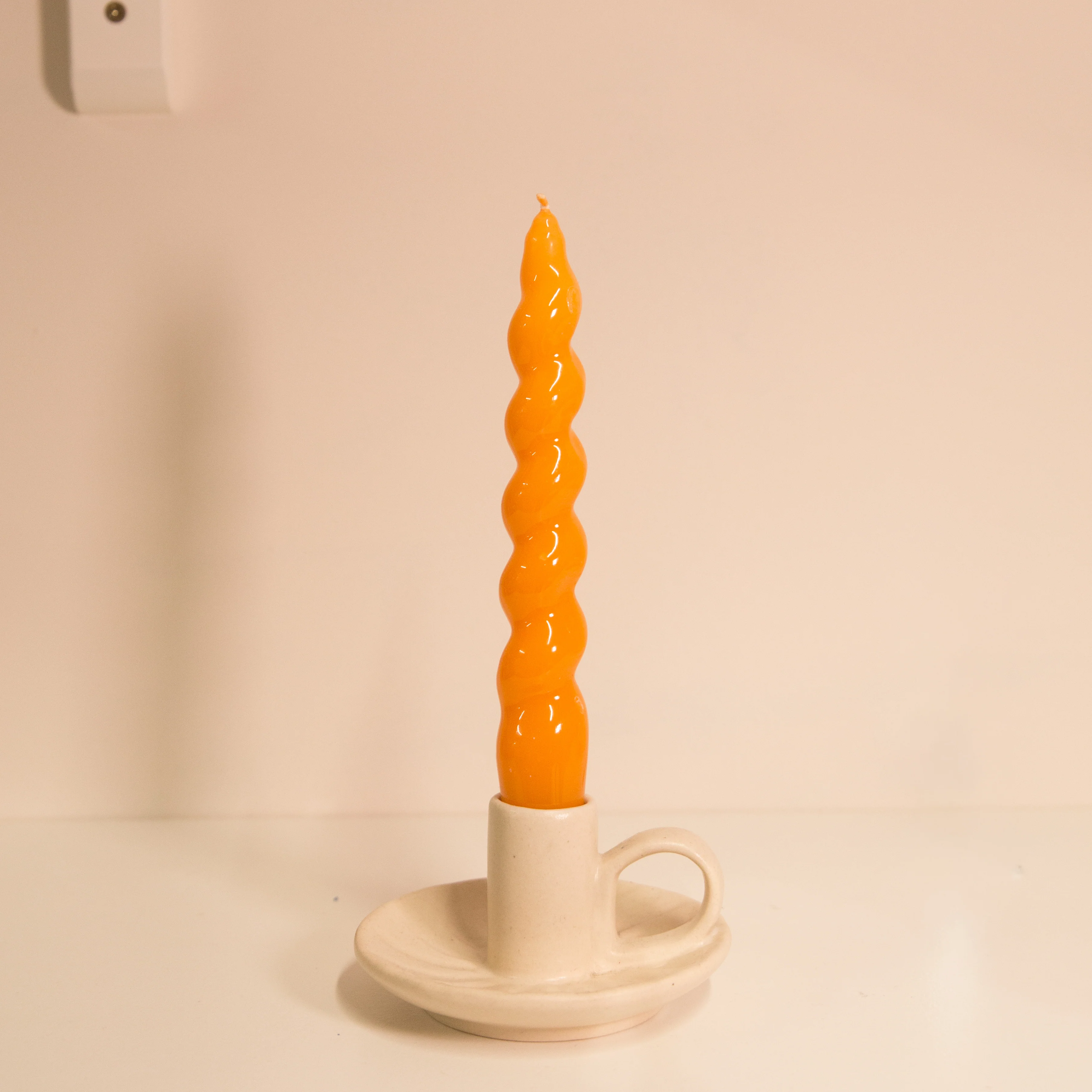 Maegen Spiral Soy Wax Candle in Tangerine or Navy - Image 3