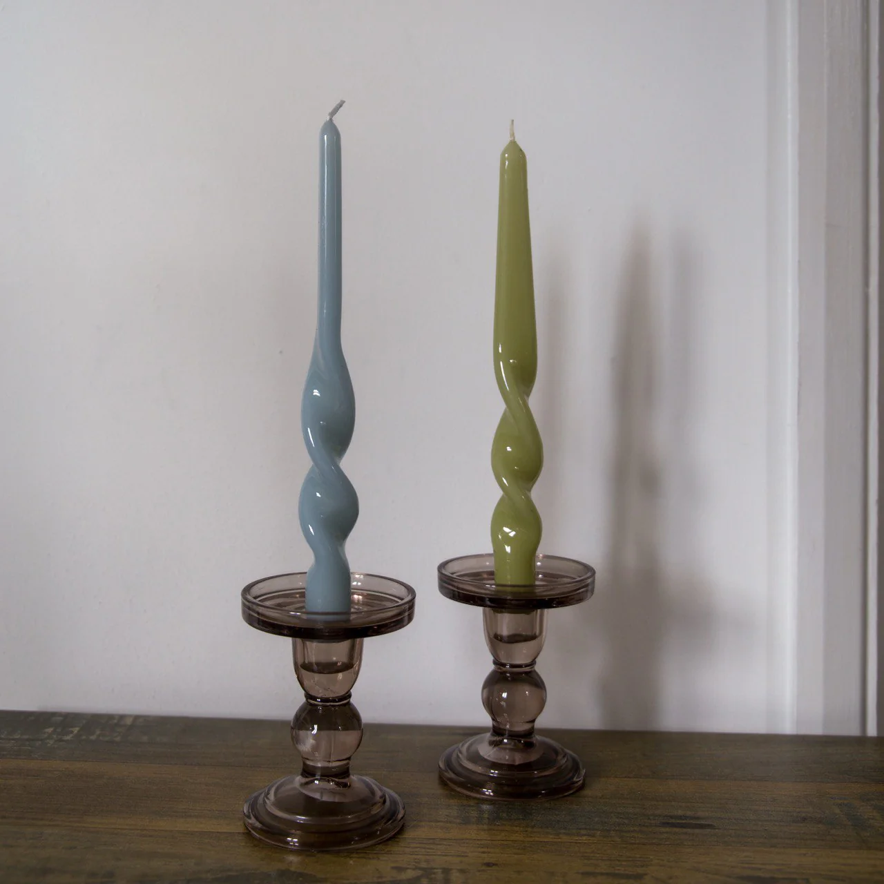 Maegen Soy Wax Twist Candle in Cornflower Blue or Leaf Green - Image 6