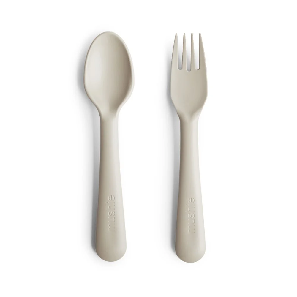 Mushie Spoon and Fork Set in Lilac - Image 4