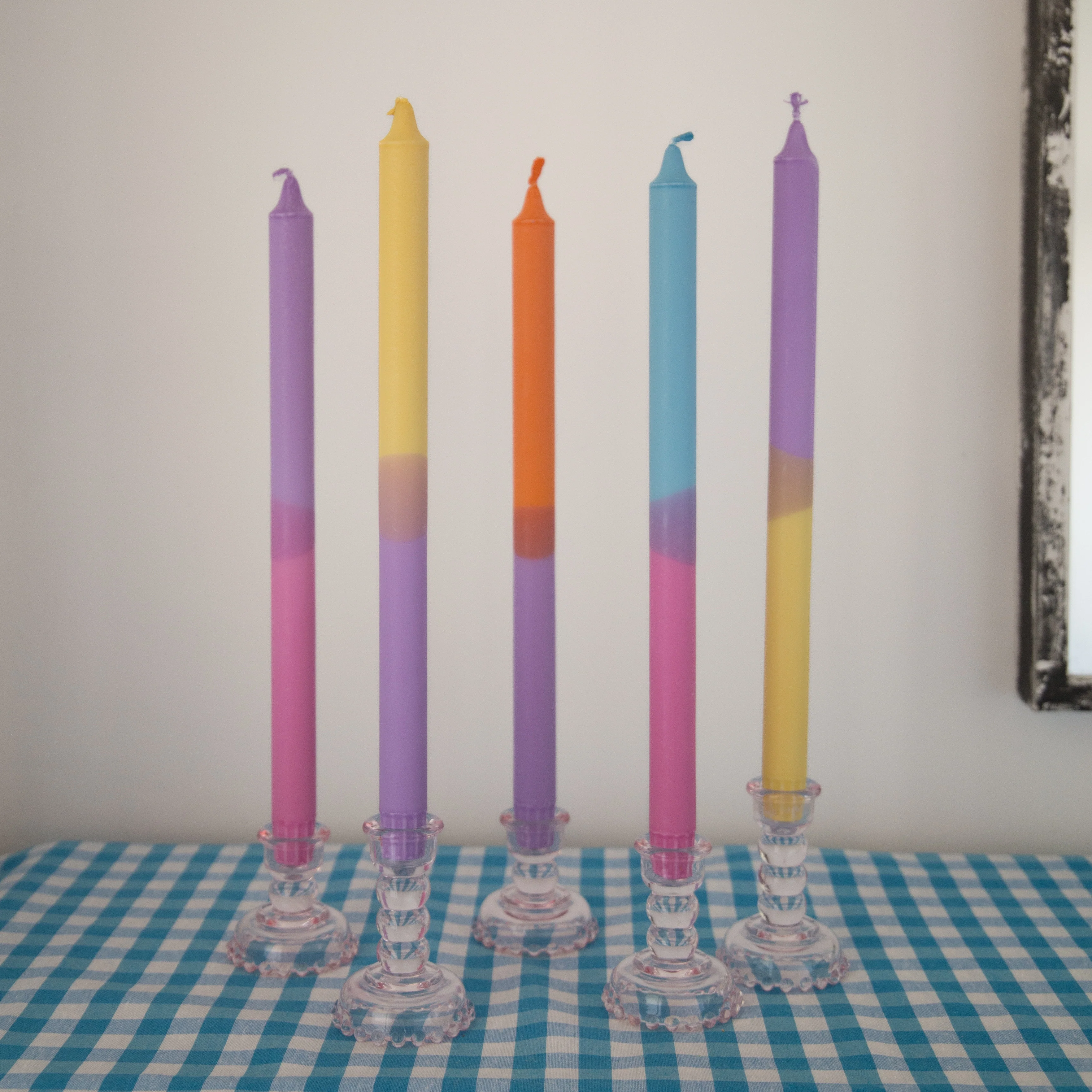 Nordtrice Rainbow 100% Natural Wax 30cm Long Taper Candles - Image 3