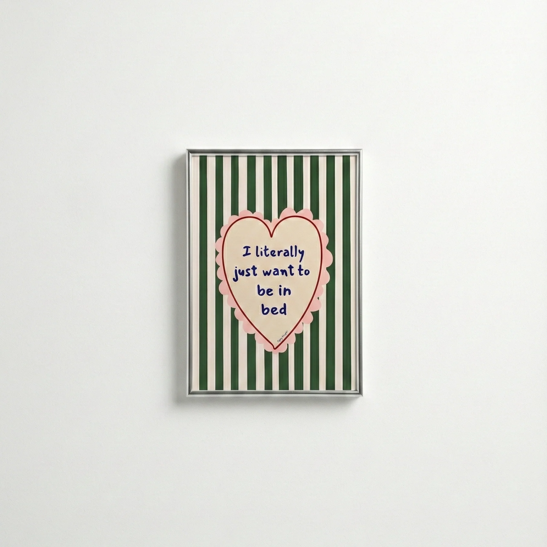 Poppy Illustrates 'I literally just want to be in bed' Art Print in A5 - Image 3