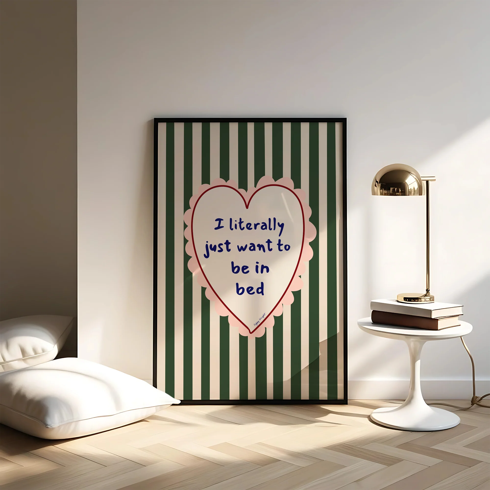 Poppy Illustrates 'I literally just want to be in bed' Art Print in A5 - Image 4