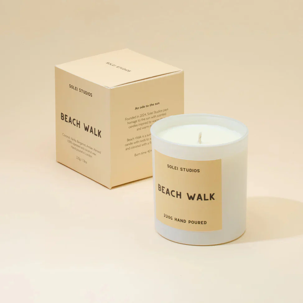 Solei Studios 100% Soy Wax Jar Candle Scented Beach Walk - Image 9