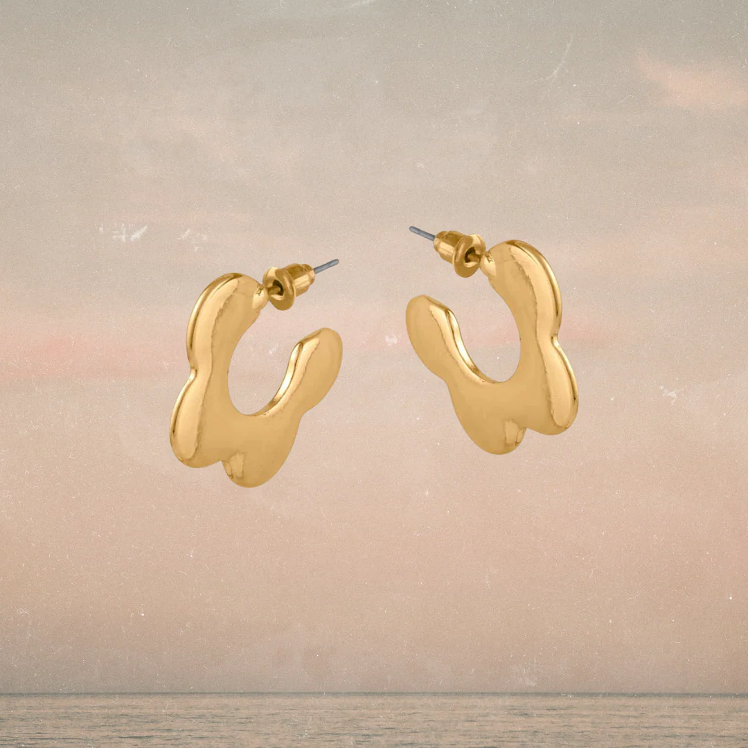 Big Metal London Camille Squiggle Hoop Earrings in Gold or Silver Plated - Image 3