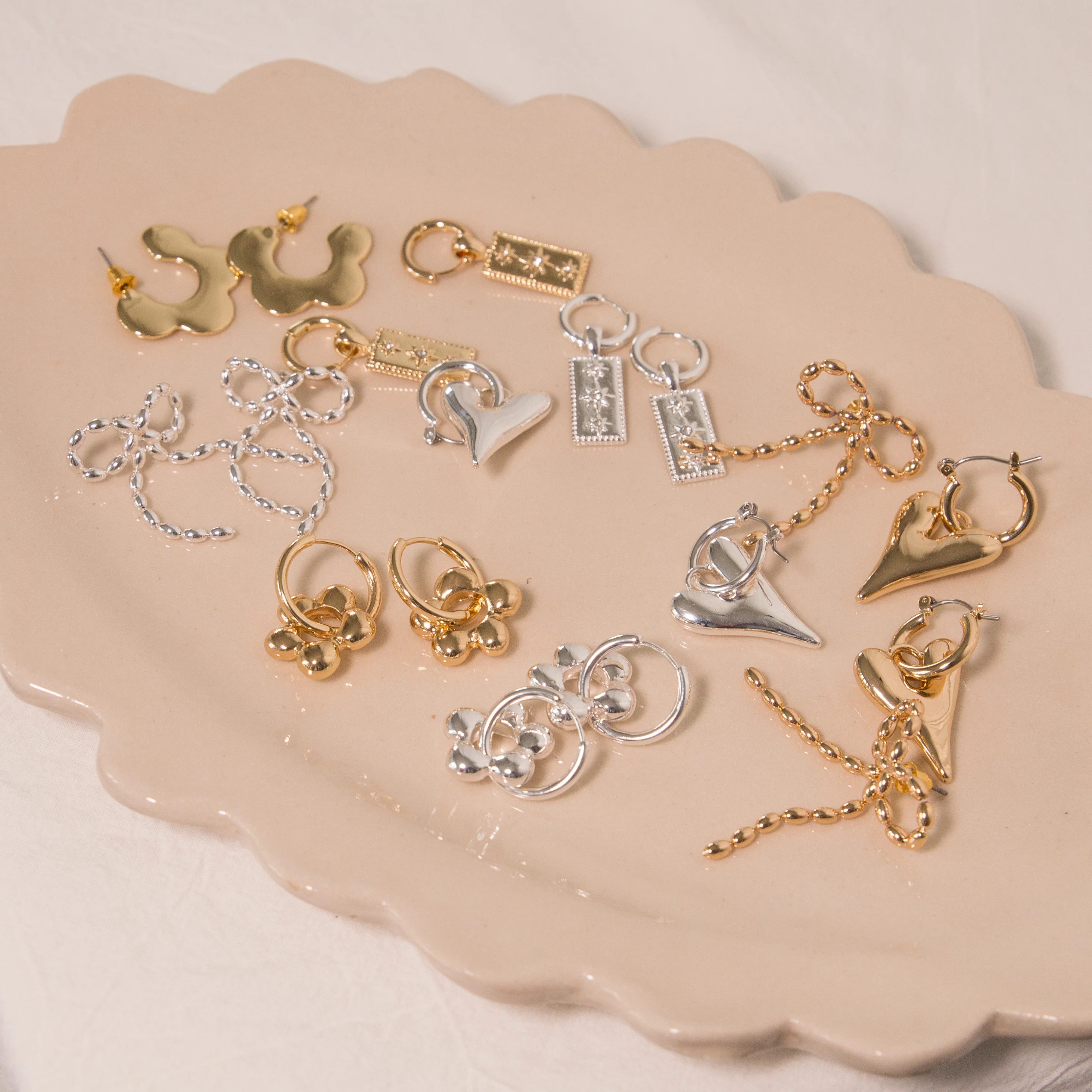 Big Metal London Camille Squiggle Hoop Earrings in Gold or Silver Plated - Image 4