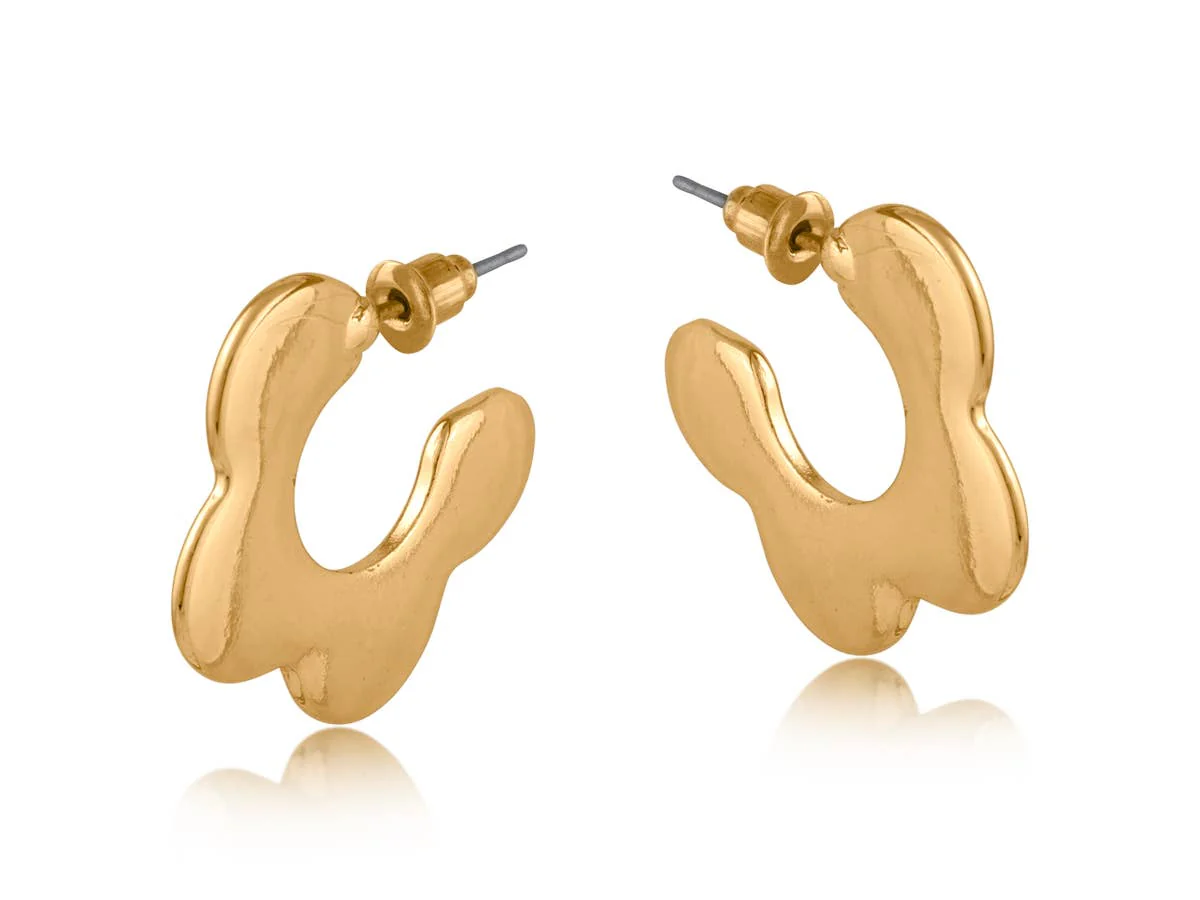 Big Metal London Camille Squiggle Hoop Earrings in Gold or Silver Plated - Image 5