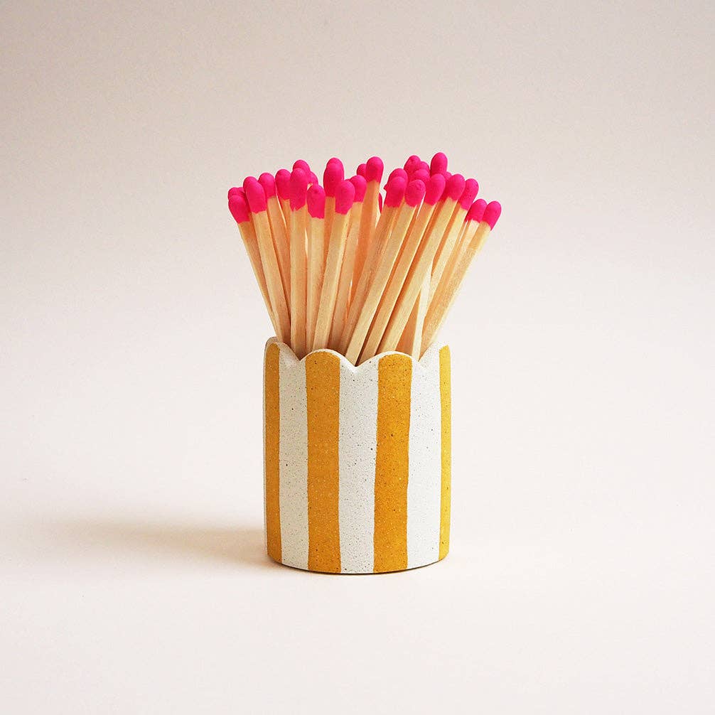 Hello Marilu Stripy Match Stick Holders in Various Colours - Image 7