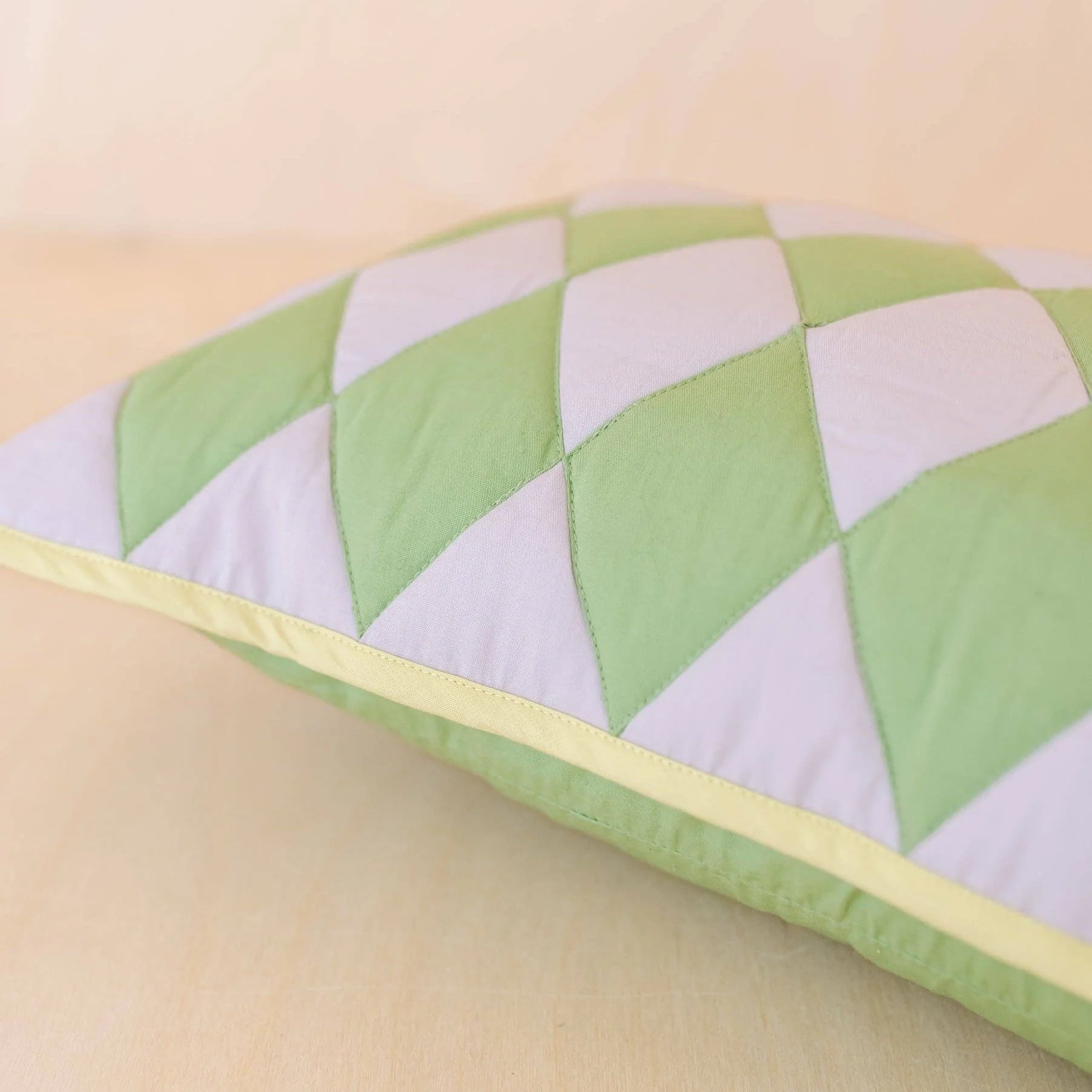 TBCo Green Argyle Cotton Cushion with Duck Feather Inner - Image 4