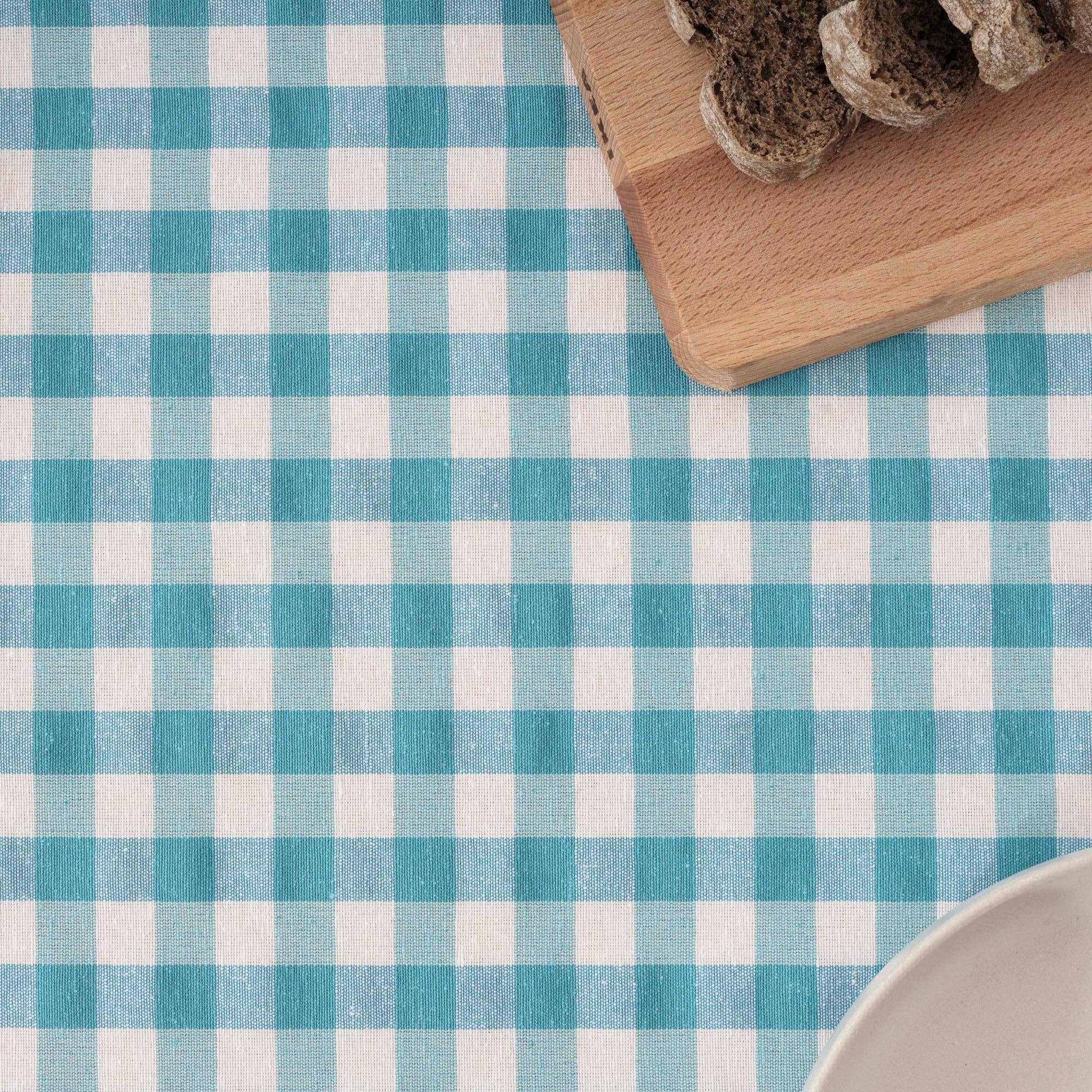 SG Hogar Light Blue Gingham Tablecloth in Various Sizes - Image 6